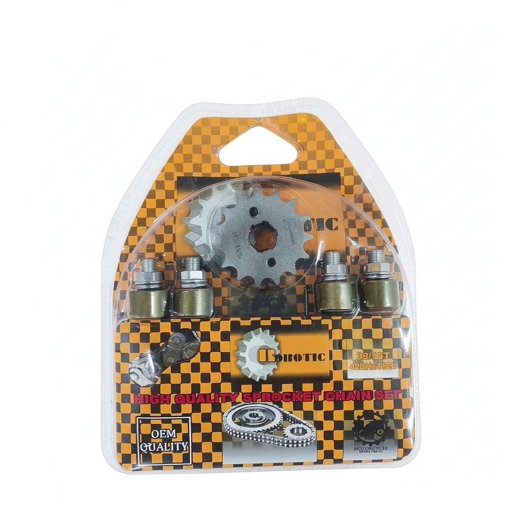 ست دنده زنجیر هوندا 125 برند رباتیک همراه با بوش